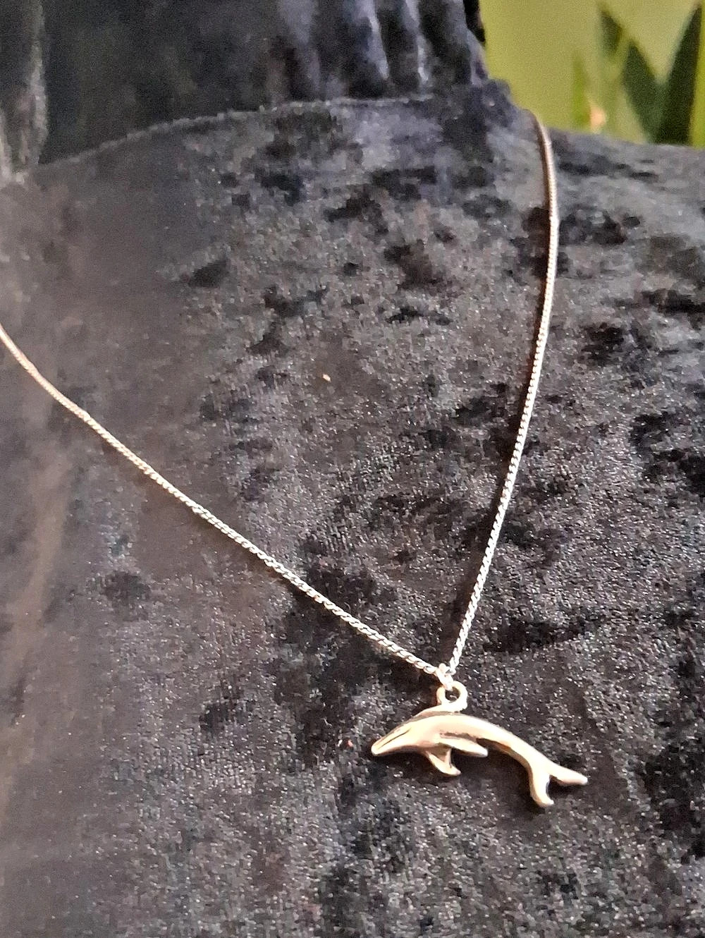 Dolphin Pendant 925 Sterling Silver Necklace 18 In Long